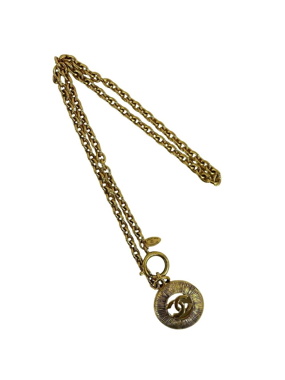 Chanel Cc Logo Chain Pendant Necklace #346915C94B